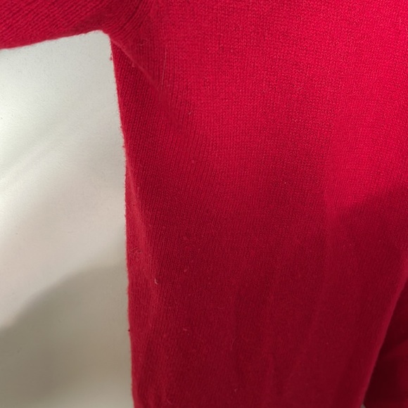 Neiman Marcus 100% Cashmere Christmas Red Open Face Cardigan XL - Picture 8 of 8